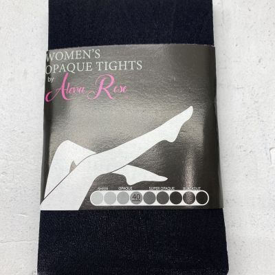Women's Opaque 40 Tights By Alexa Rose Black Fits Sizes 5’4” to 5’11” 120 to 165